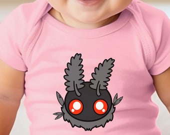 Body de camisa Mothman, Point Pleasant, camisa unisex, camisa críptida, Cryptidcore, críptidos, ropa de bebé gótica, bebé punk, Halloween infantil