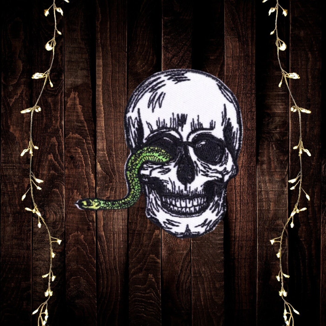Human Skull With Green Snake Slithering Out of the Eye Socket - Etsy
