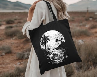 Summer Goth Tote Bag, Goth Gift And Gothic Accessories, Macabre Bag, Summerween, Gothic Beach Vibes, Witchy Stuff, Spooky Summer Bag