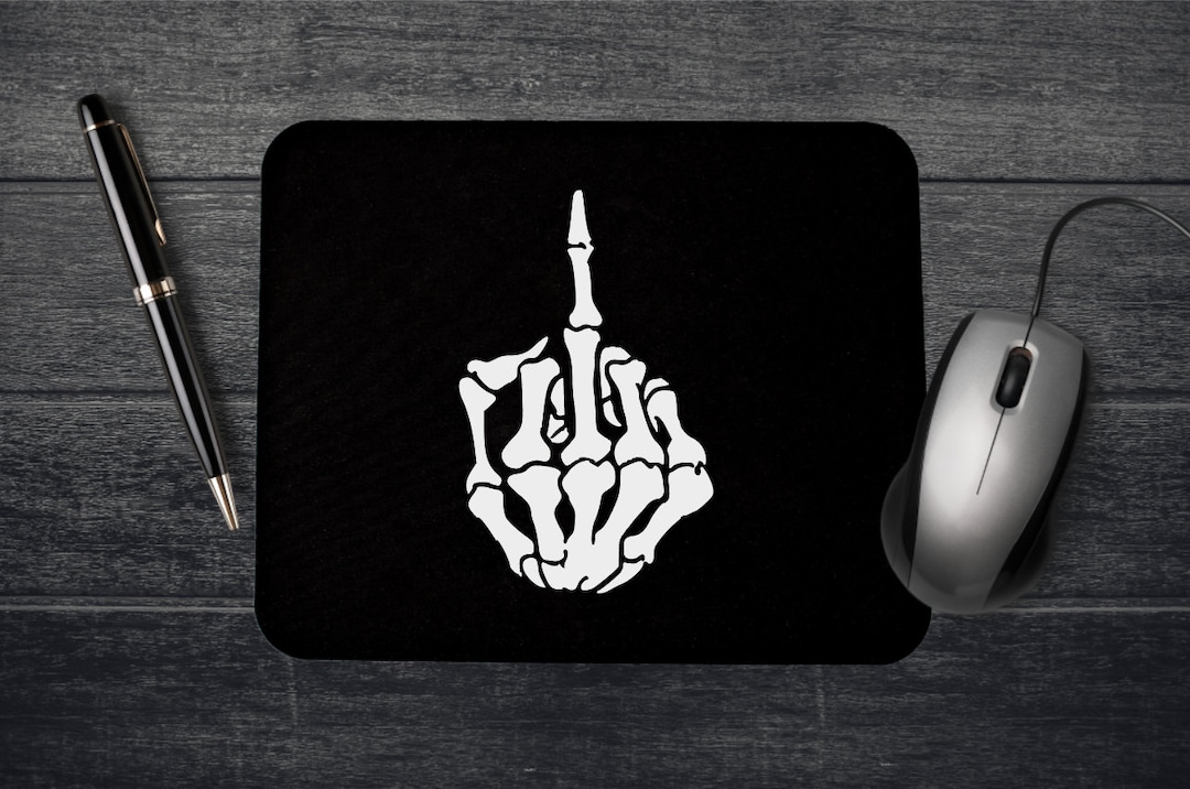 Skeleton Middle Finger Mouse Pad Mousepad Office Decor Etsy