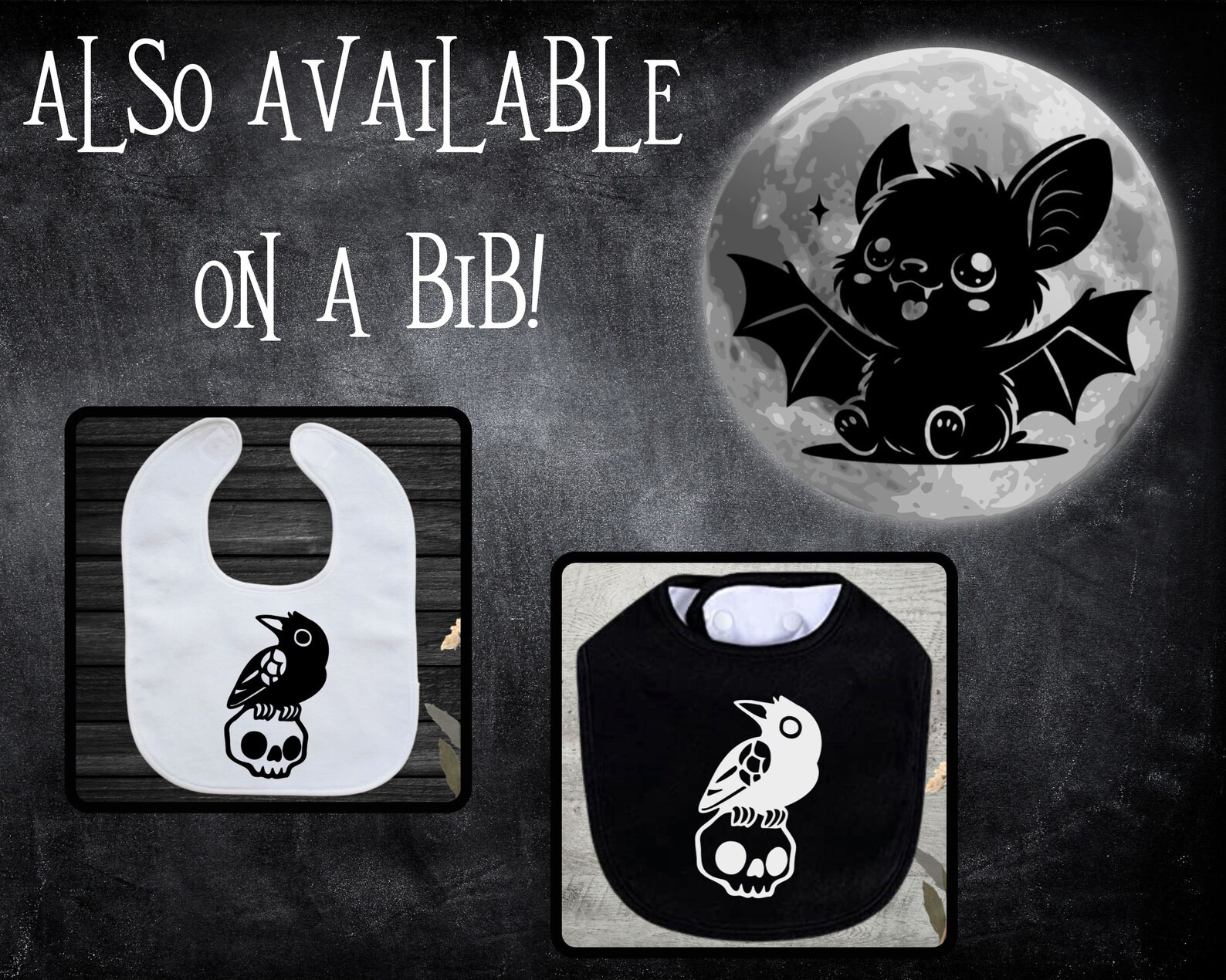 Nevermore Raven on Skull Bodysuit, Crow, Spooky Baby Clothes, Spooky ...