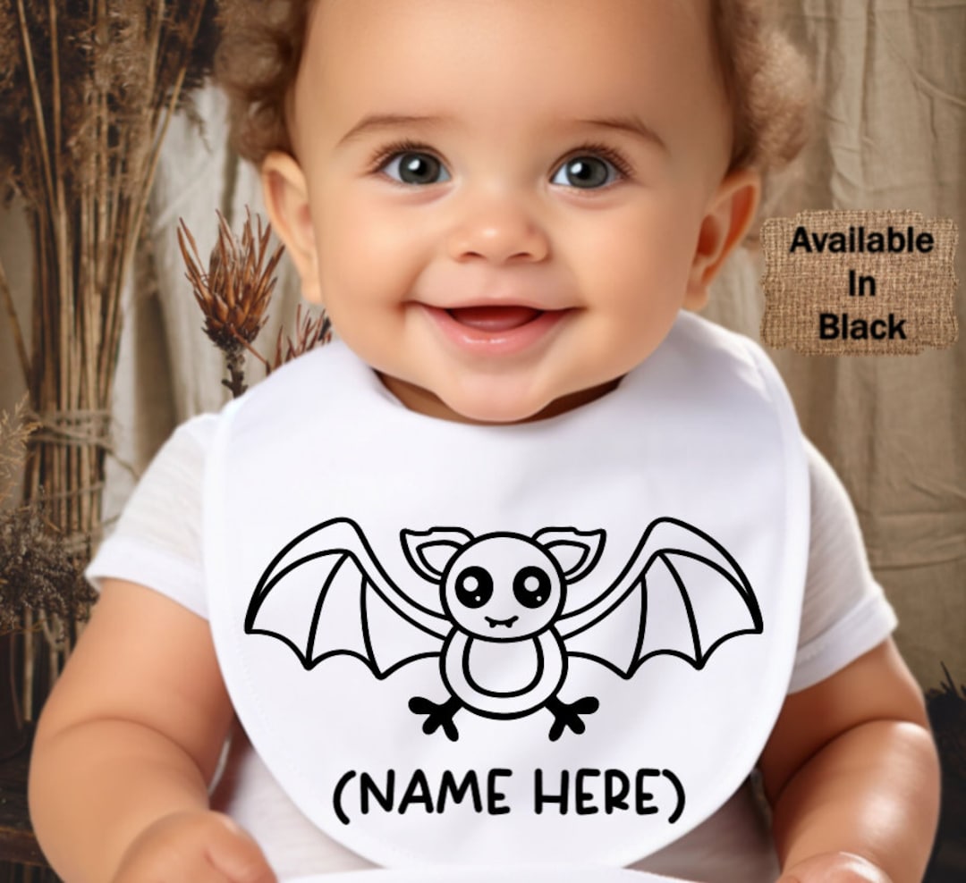 Cute Bat Baby Bib Goth Baby Custom Baby Bib Personalized Etsy