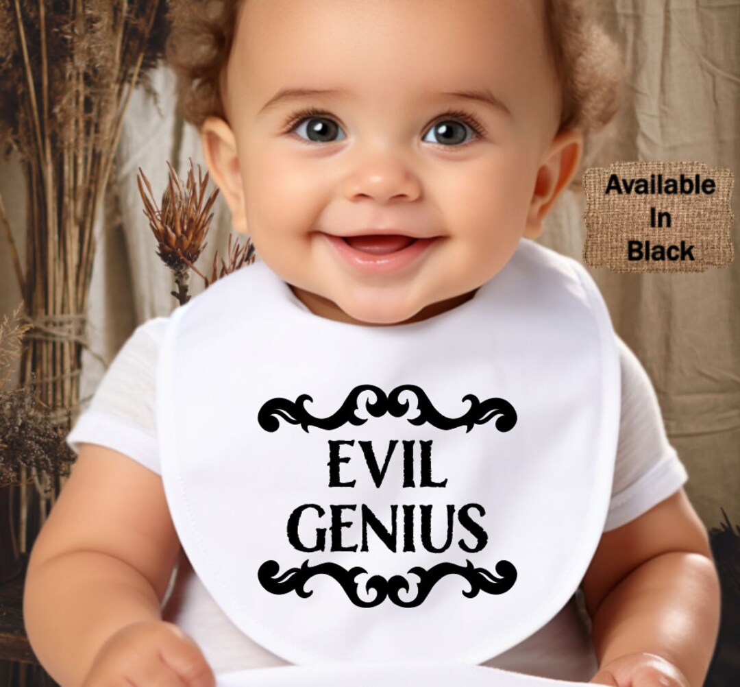 Evil Genius Baby Bib Goth Baby Neutral Baby Clothes Punk Etsy
