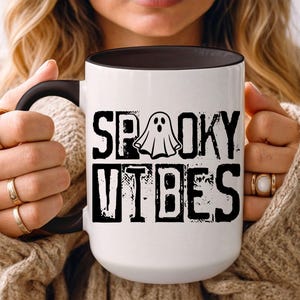 Spooky Vibes Coffee Mug, Spooky Season Witchy Mug, Creepy Cute Halloween Mug, Witchy Stuff, Ghost Mug