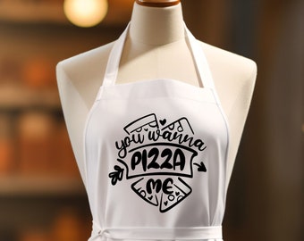 You Wanna Pizza Me Apron, Custom Apron, Hostess Apron, Apron With Pockets, Aprons For Women