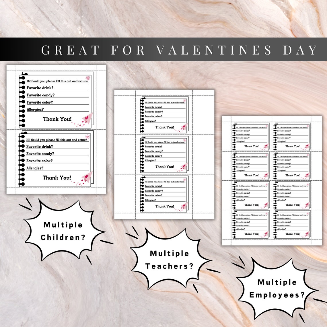 Printable Teacher Questionnaire, Favorite Things Survey, Teacher Appreciation Favorites ...