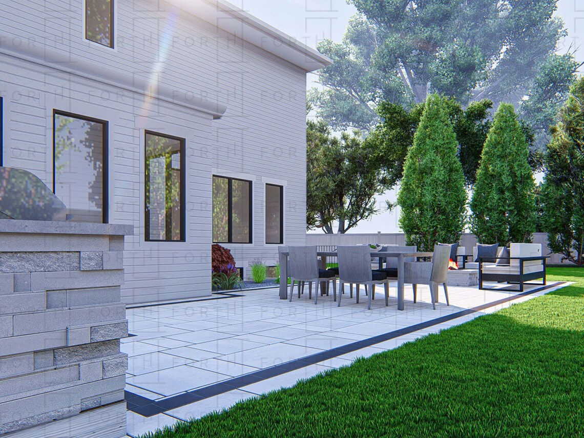 Online Backyard Design Backyard 3D Rendering 3d Rendering Etsy