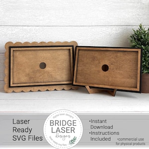 Wechselrahmen für druckbare Insert Laser Cut-Datei, Wechselrahmen und Staffelei, Rahmen Laser Cut-Datei, beide Rahmendateien enthalten