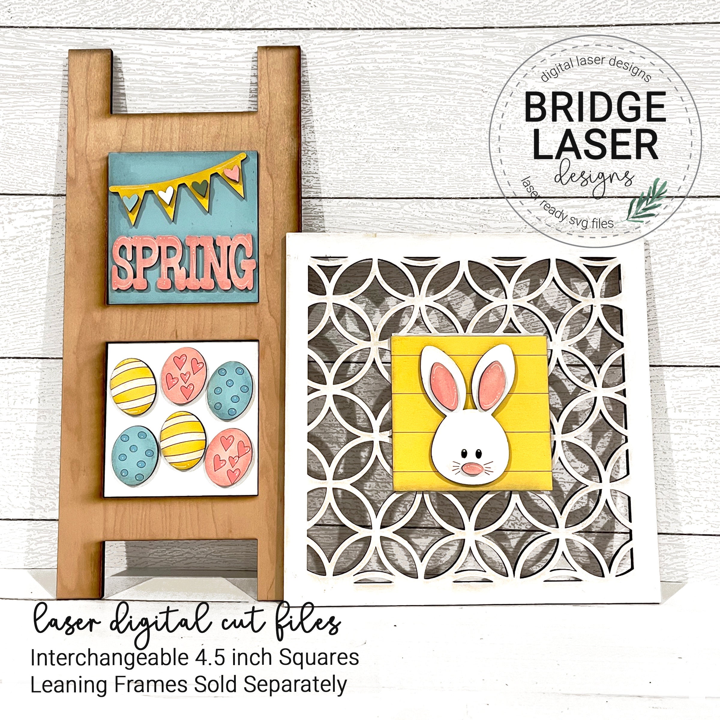 Spring Laser Files Easter Laser Cut Files, Easter Interchangeable Leaning Sign Bundle File ...
