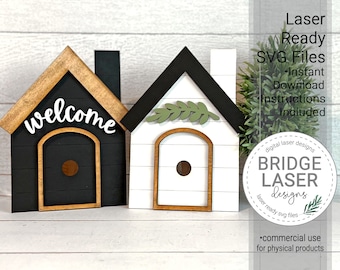 House Laser Cut File, Welcome Laser File, Seasonal Interchangeable Laser File, Home Interchangeable Laser Cut File, Welcome Laser Sign SVG