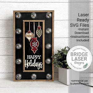 Frohe Weihnachten Laser geschnitten Datei, Weihnachten austauschbare Lichtschild Einsatz, Frohe Weihnachten Weihnachten Bistro Licht Rahmen Laser geschnitten Datei SVG