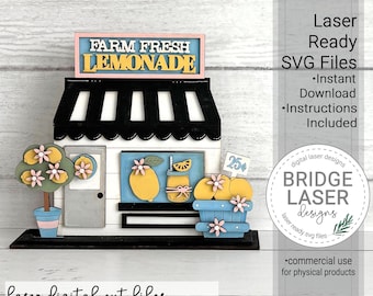 Lemonade Stand Laser Cut File, Lemonade Laser Design SVG, Summer Laser Cut Files, Lemon Laser Cut Shelf Sitter, Lemon Laser Cut File SVG