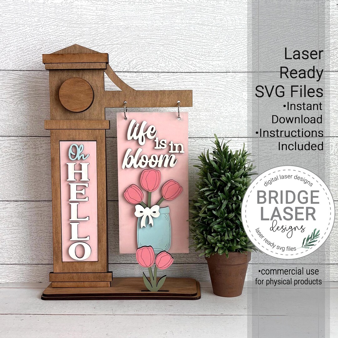 Spring Laser Files Spring Interchangeable Laser Cut File, Summer Laser File SVG, Spring ...