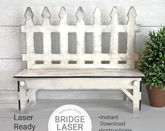 Bench Laser Cut File, Bench Interchangeable Laser File, Holiday Laser Cut File, Bench Laser SVG, Interchangeable Base Laser Cut File
