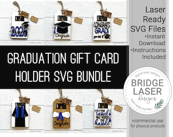 Graduation 2026 Gift Card Holder BUNDLE Laser File, Gift Card Holder SVG, Graduation Tag Laser File, Graduation Gift Card SVG, Personalized