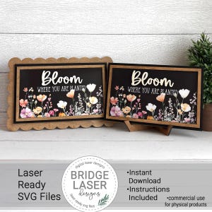 Summer Laser Cut Files and Printable PNG, Interchangeable Printable PNG Frame Insert, Flower Laser Cut File, Summer Sign Laser Cut File