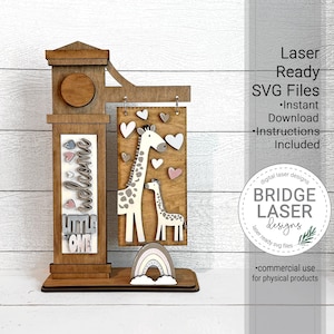 Baby-Willkommensschild Laser Cut-Datei, austauschbare Willkommen Little One Zeichen SVG, Laser bereit austauschbares Post-Schild, Baby-Kinderzimmer-Schild SVG