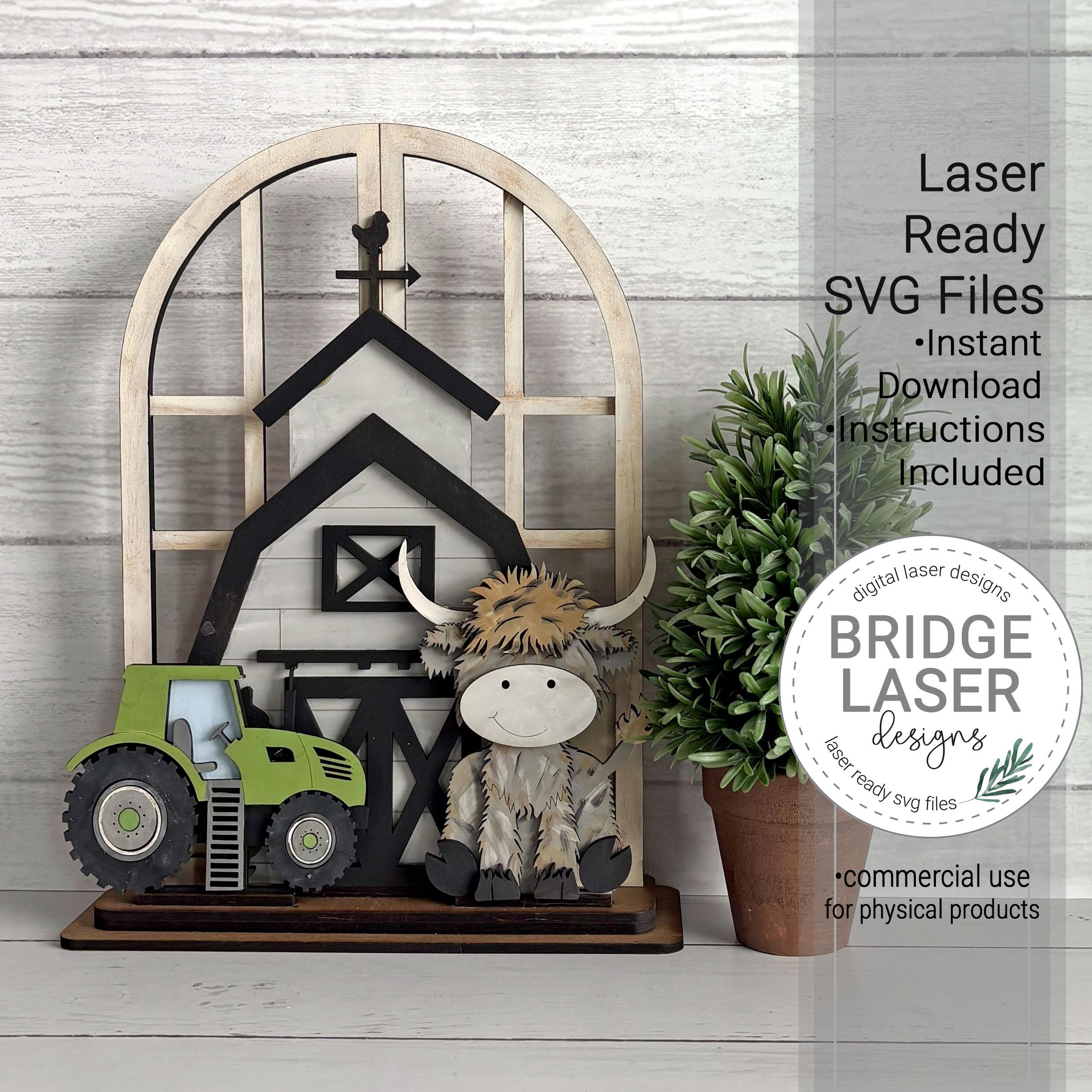 Highland Cow Shelf Sitter SVG Laser Cut File, Highland Cow Trio Stand ...