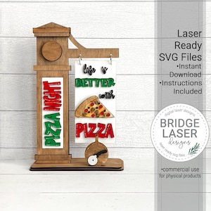 File laser per segnaletica notturna pizza, file laser per segnaletica postale intercambiabile pizza, famiglia benvenuto laser SVG, file laser post generico, pizza notturna SVG