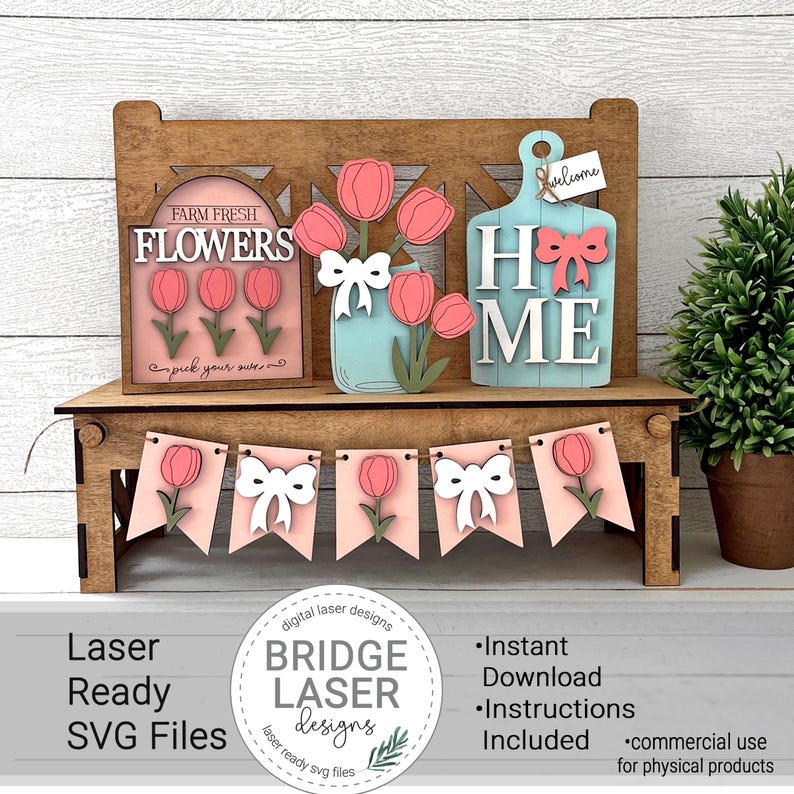 Spring Laser Files Spring Laser Cut File, Spring Interchangeable Bench Sign, Spring Beach ...