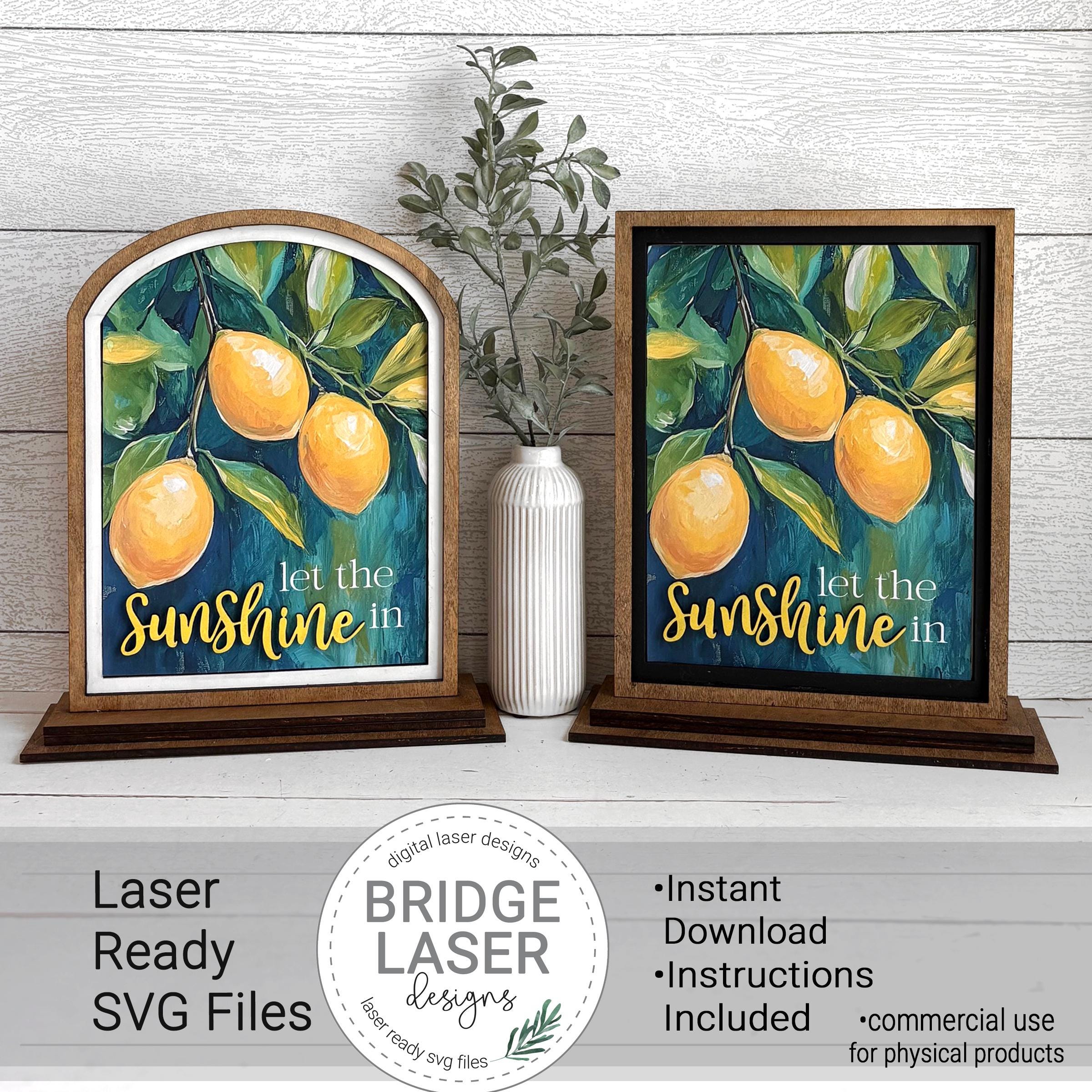 Lemon Laser Cut Files and Printable PNG, Interchangeable Printable