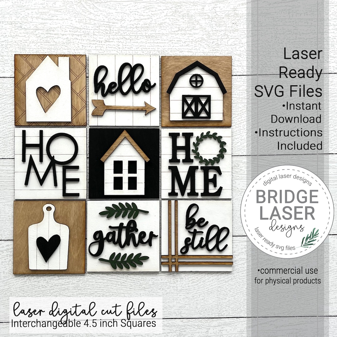 Farmhouse Laser Cut Files, Farmhouse Interchangeable Sign Bundle SVG ...