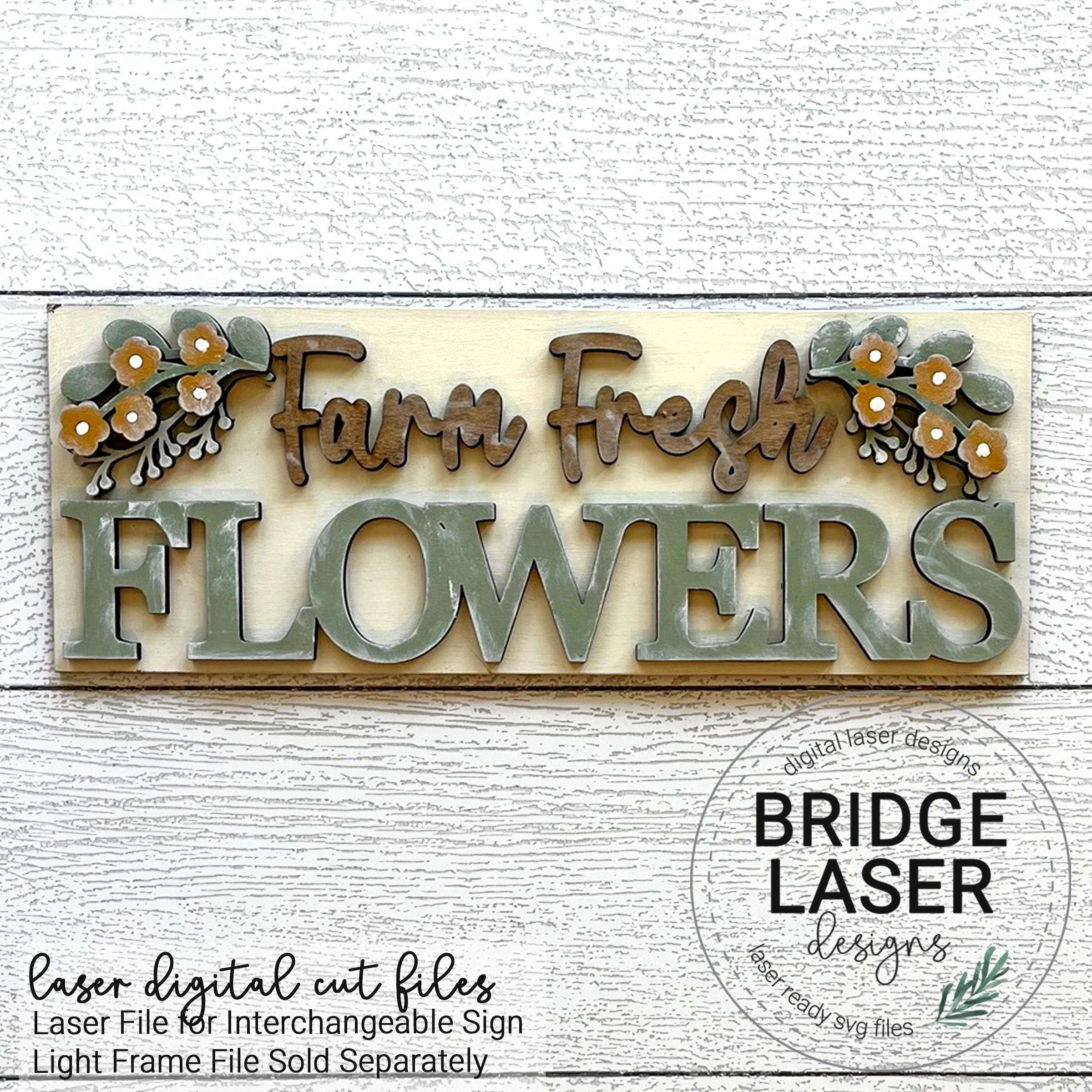 Spring Laser Files Spring Laser Cut File, Spring Flowers Interchangeable Light Sign Insert ...