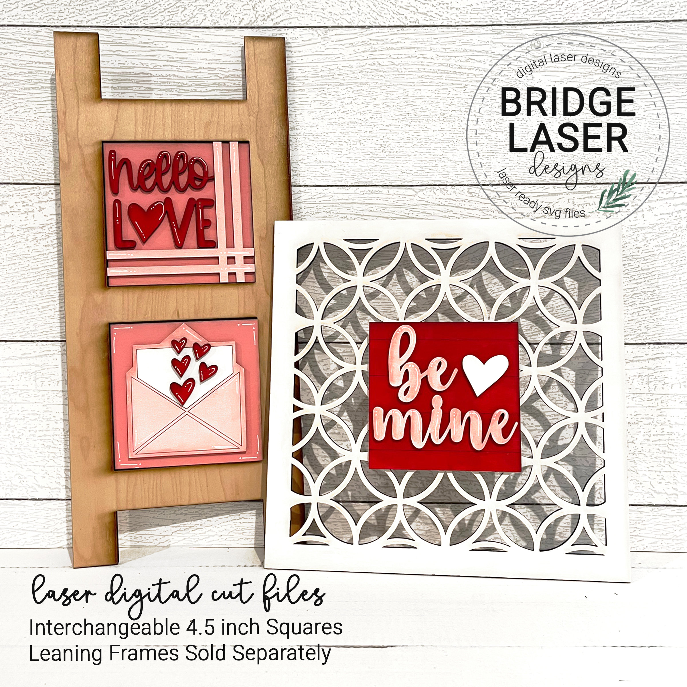 Valentine Laser Cut Files Valentine Interchangeable Leaning - Etsy