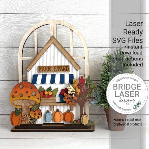 Fall Laser Cut Files, Fall Trio Shelf Sitter Laser SVG, Fall Standing Laser Cut File, Holiday Interchangeable Laser Cut Files, Farm Stand