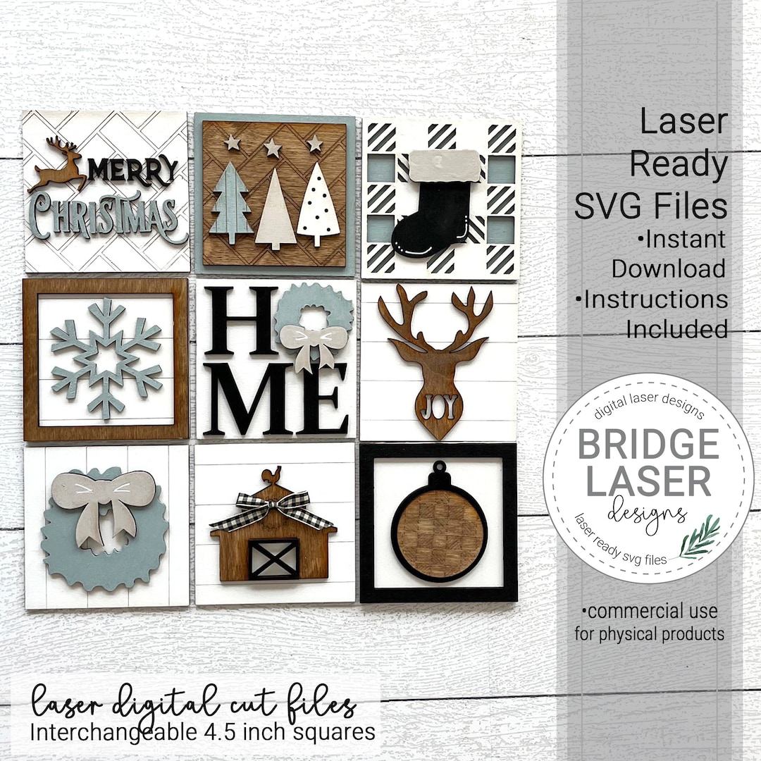 Laser Sign Files Farmhouse Christmas Laser Cut Files, Christmas Interchangeable Sign ...