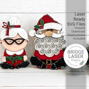 Arquivo de corte a laser do babá de prateleira, design de corte a laser SVG do babá de prateleira de Natal, arquivo a laser de Natal, design a laser Glowforge SVG