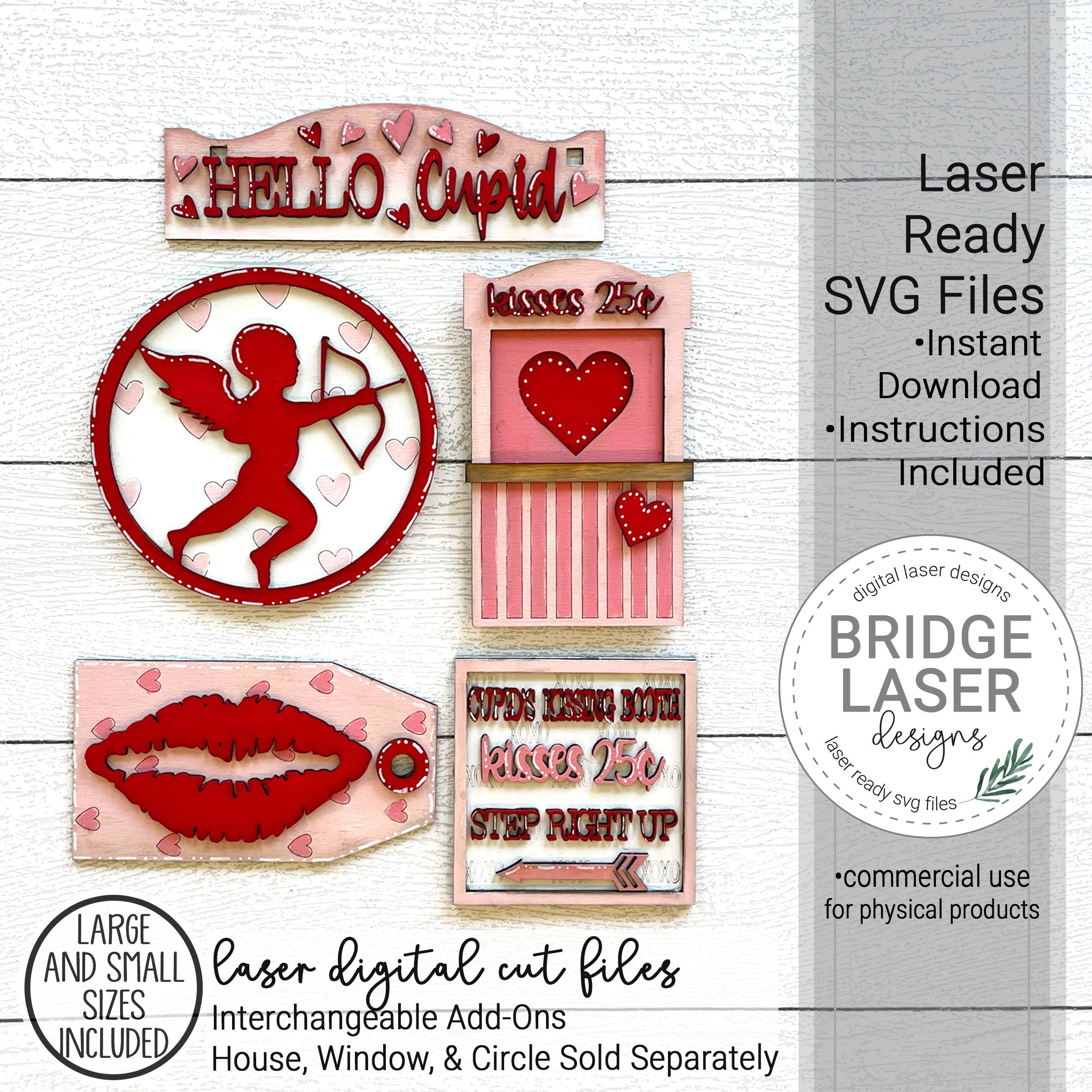 Valentine’s Day Laser Cut File Valentine Interchangeable - Etsy