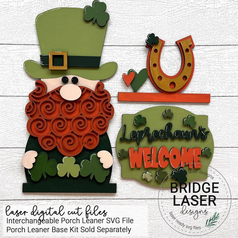 Reversible Valentine/Leprechaun Hat Wood Framed Sign main image 0
