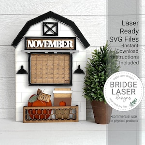 Calendar Laser Cut File, Interchangeable Laser SVG, Fall Laser Cut File, Holiday Laser Files, Laser Interchangeable Calendar, November