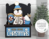 Christmas Advent Laser Cut File, Christmas Advent Interchangeable Laser File, Christmas Penguin Laser, Holiday Advent Calendar Laser File