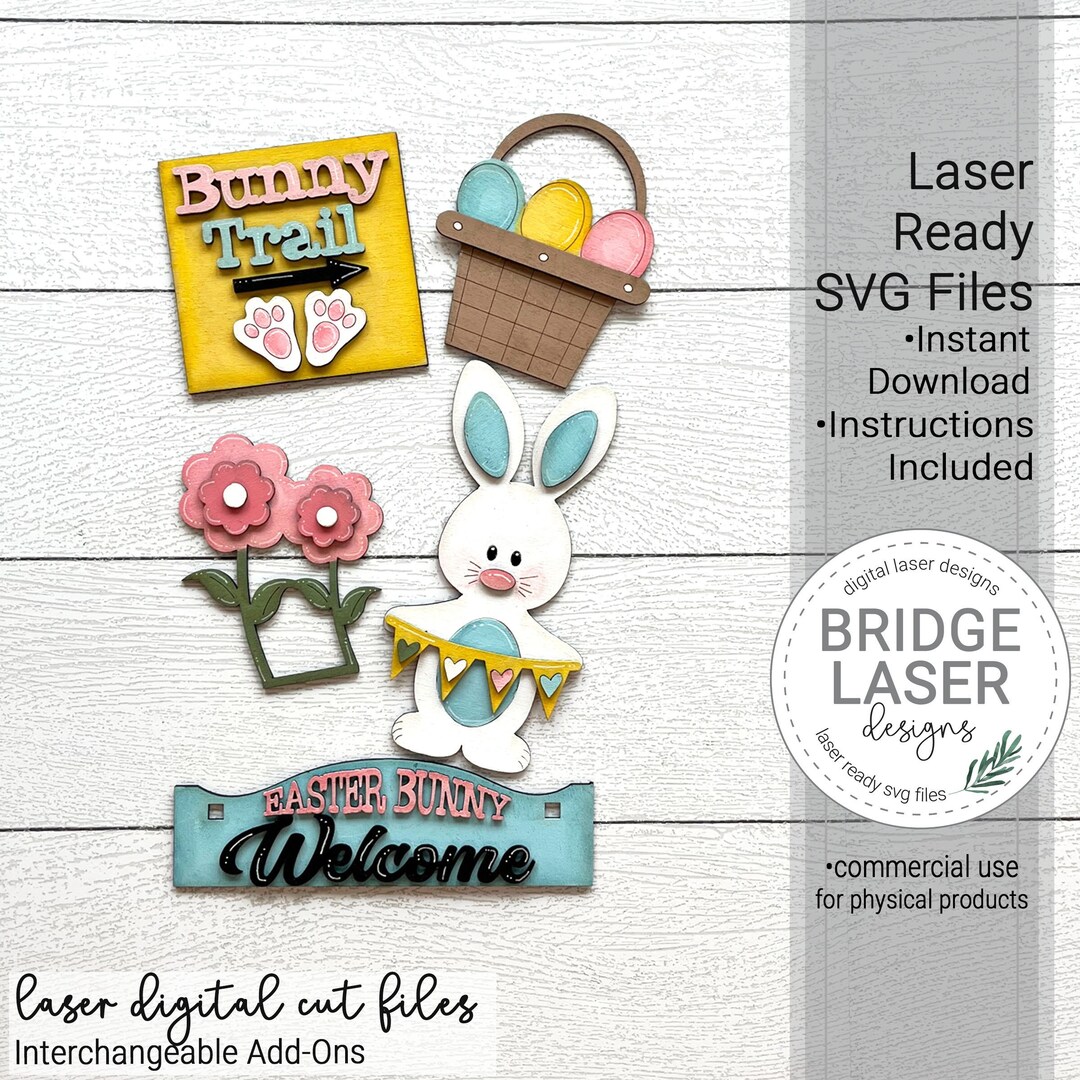 Easter Laser Cut File, Easter Interchangeable Add on SVG, Easter Bunny ...