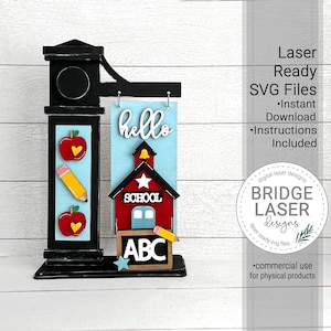 Schulschild Laserdatei, Schule austauschbare Laserdatei, Schule Laser SVG, Herbst Laserdatei, Schulanfang SVG, Schule Postschild Laser SVG