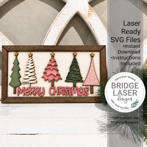 Archivo de corte láser de árbol de Navidad, diseño SVG de árbol de Navidad estilo doodle para corte láser, archivo láser de árbol de Navidad, diseño láser Glowforge SVG