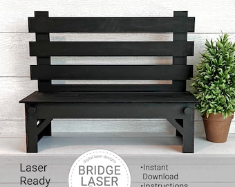 Bench Laser Cut File, Bench Interchangeable Laser File, Holiday Laser Cut File, Bench Laser SVG, Interchangeable Base Laser Cut File
