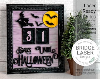 Halloween Advent Countdown Laser Cut File, Halloween Countdown SVG, Haunted House Days Till Halloween,Halloween Laser Design Advent Calendar