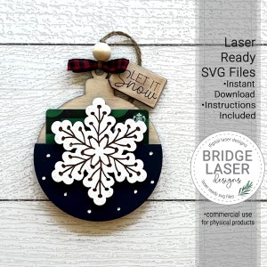 Weihnachten Geschenkkartenhalter Laserdatei, Geschenkkartenhalter SVG, Weihnachtsverzierung Laserdatei, Schneeflocke Geschenkkartenhalter SVG personalisiertes Geschenk