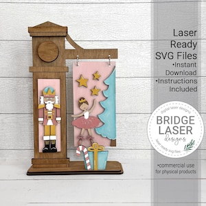 Arquivo de corte a laser de quebra-nozes, sinal intercambiável de natal SVG, arquivo de corte a laser de quebra-nozes, arquivo de balé de quebra-nozes SVG