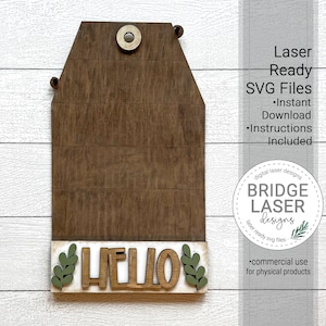 Türschild Laser geschnitten Datei, austauschbare Türschild Zeichen Laser SVG, Laser austauschbare Schildhalter, Urlaub Veranda austauschbar