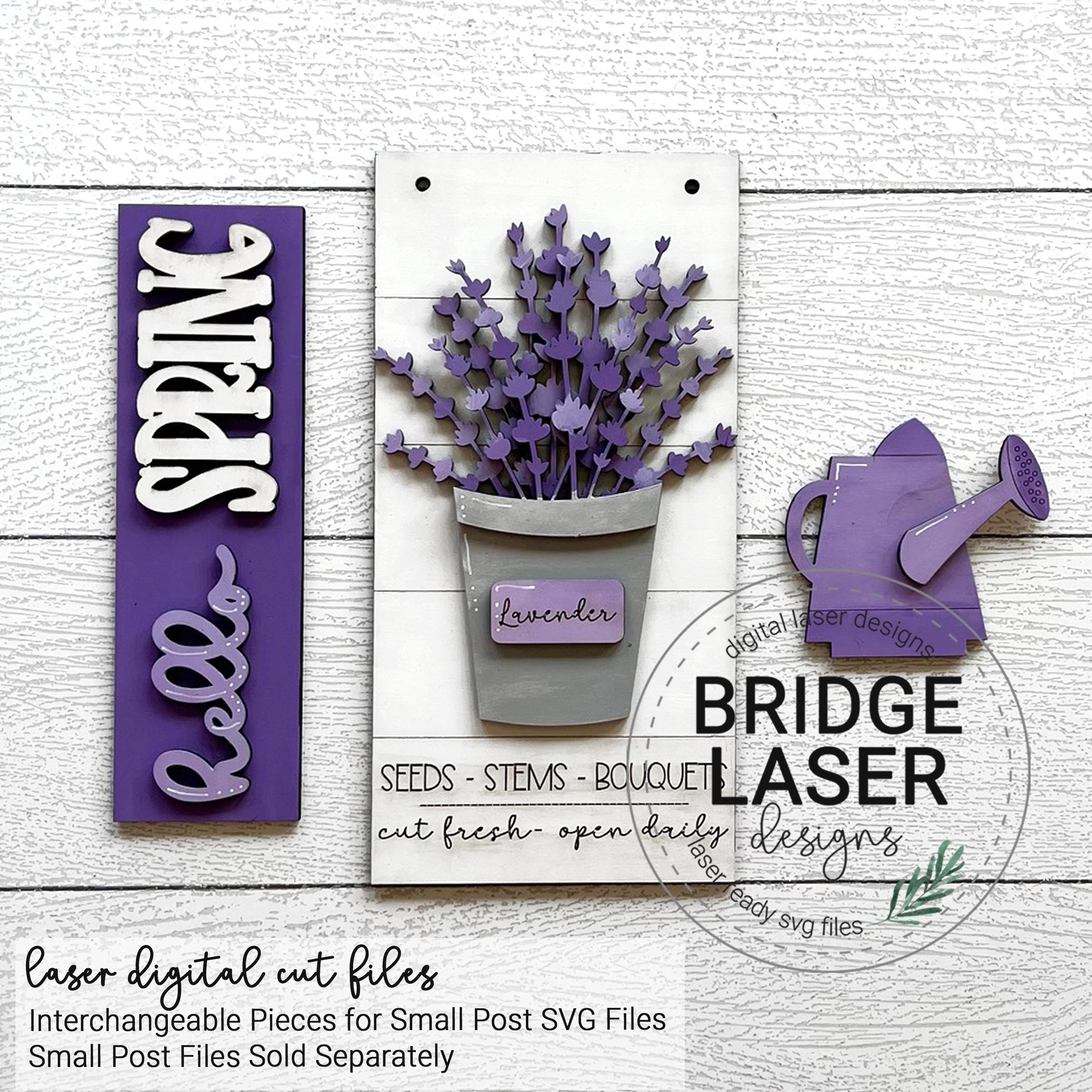 Spring Laser Files Spring Lavender Interchangeable Laser Cut File, Spring Laser File SVG ...