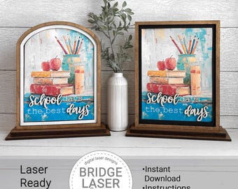 School Laser Cut Files and Printable PNG, Interchangeable Printable PNG Arch & Rectangle Insert, Classroom Sign Laser Cut File, School SVG