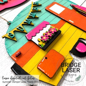 Summer Door Hanger Laser File, Summer Camper Laser Cut Design SVG ...