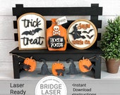 Halloween Laser Cut File, Halloween Interchangeable Bench Sign, Halloween Laser SVG, Holiday Interchangeable SVG, Halloween Signs Laser File
