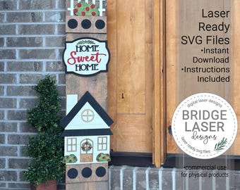 Everyday Porch Leaner Sign Laser Cut File, Home Interchangeable Porch Sign SVG, Welcome Porch Leaner Laser Cut Interchangeable Sign