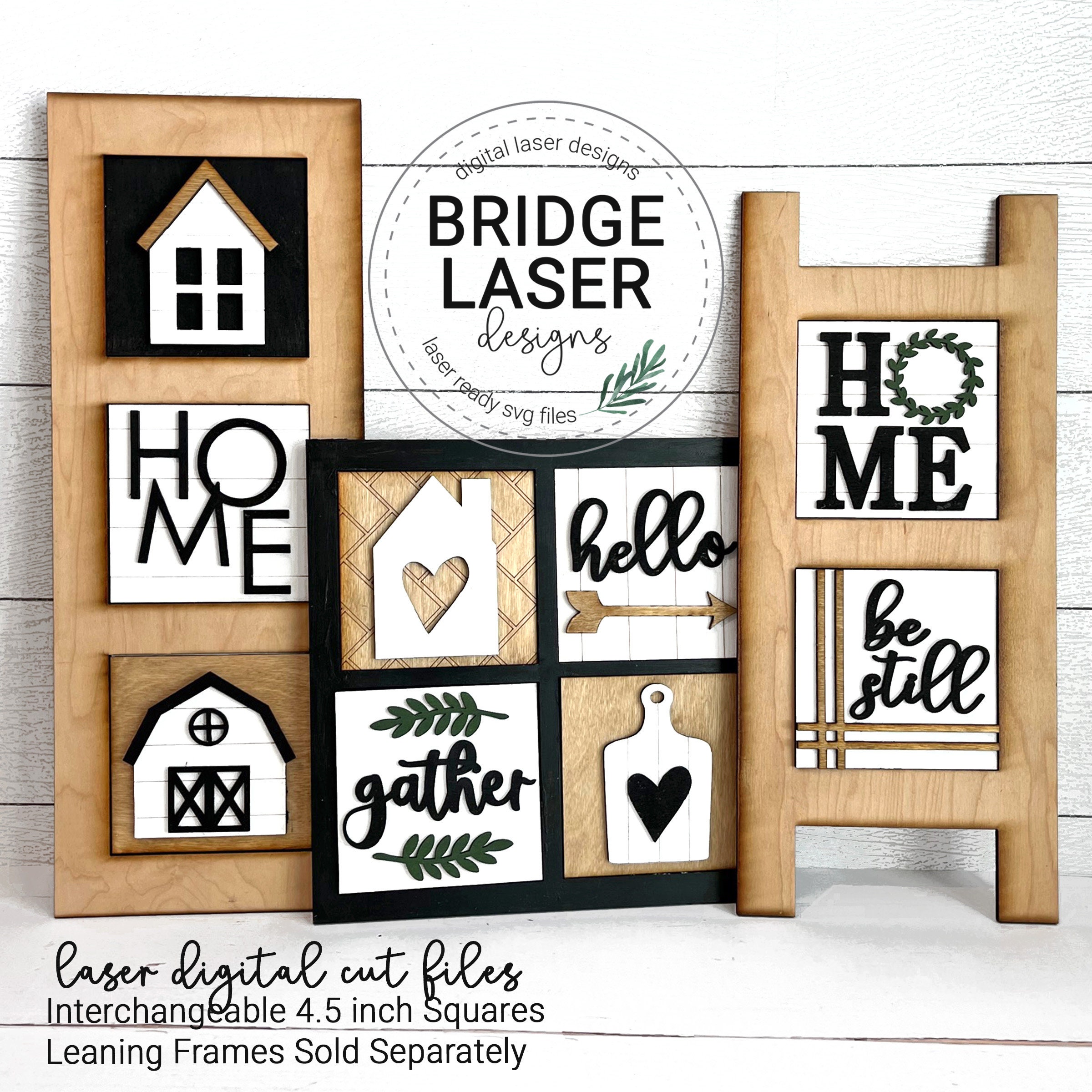 Farmhouse Laser Cut Files, Farmhouse Interchangeable Sign Bundle SVG ...