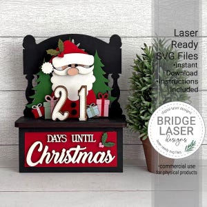 Christmas Advent Laser Cut File, Christmas Advent Interchangeable Laser File, Christmas Santa Laser SVG, Holiday Advent Calendar Laser File